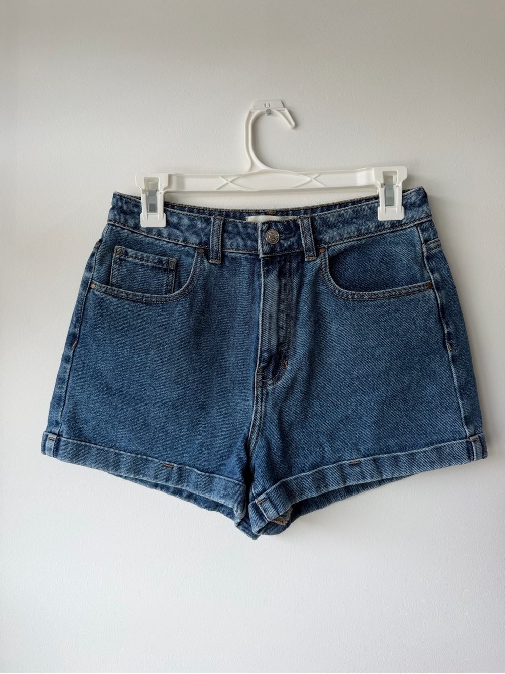 PacSun Women's High-Rise Dark Blue Denim Shorts